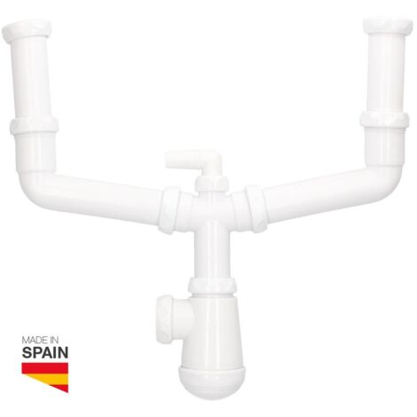 GSC 404035007  Sifón doble para fregadero sin válvulas