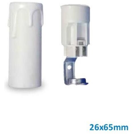 GSC – Douille E14 pour bougie 26x65mm – Plastique blanc – Tension 250V – Courant 2A – Pour éclairage intérieur