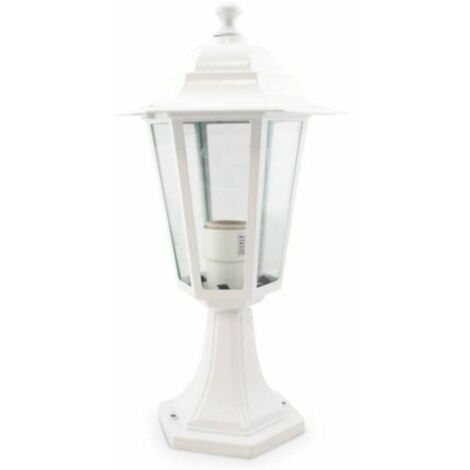 GSC – Lanterne de jardin en aluminium IP44 – Culot E27 – 60W – Couleur blanche – Usage extérieur – 220-240V