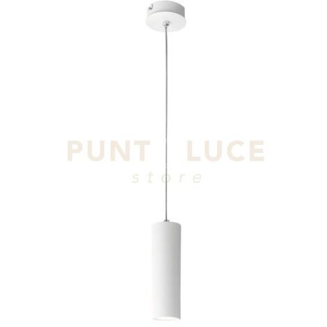 GSO001C- LAMPADA A SOSPENSIONE BIANCA IN ALLUMINIO 1 LUCE LED 3000K 1280LM 16W D.6,5X20CM