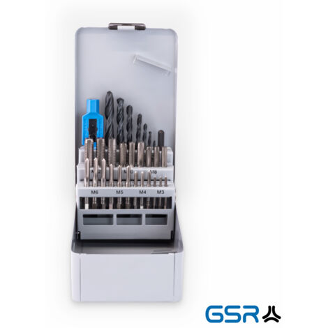GSR Gewindeschneidsortiment 30tlg. HGB-VW+KLB+Schablone Satz M3-M12 HSS