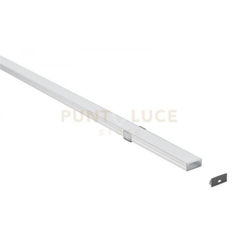 GSTP101- PROFILO IN ALLUMINIO SEZIONABILE PARETE/SOFFITTO PIU DIFFUSORE AD INCASTRO PIU TESTATE E STAFFE MT2