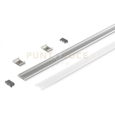 GSTP131- PROFILO IN ALLUMINIO SEZIONABILE PARETE/SOFFITTO DIFFUSORE AD INCASTRO COLORE GRIGIO MT2