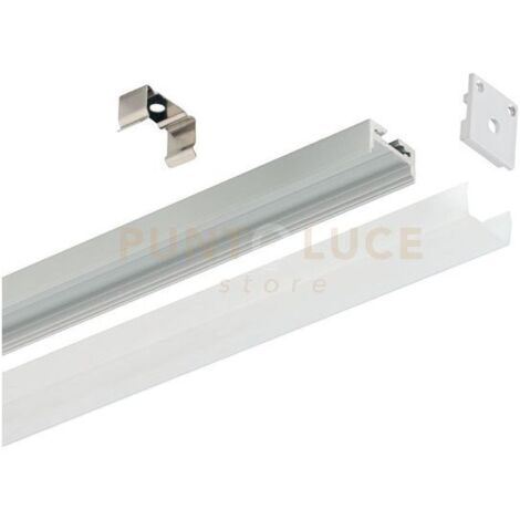 GSTP180- PROFILO IN ALLUMINIO A PARETE/SOFFITTO COLORE GRIGIO PIU DIFFUSORE MT2 L.2,75CM
