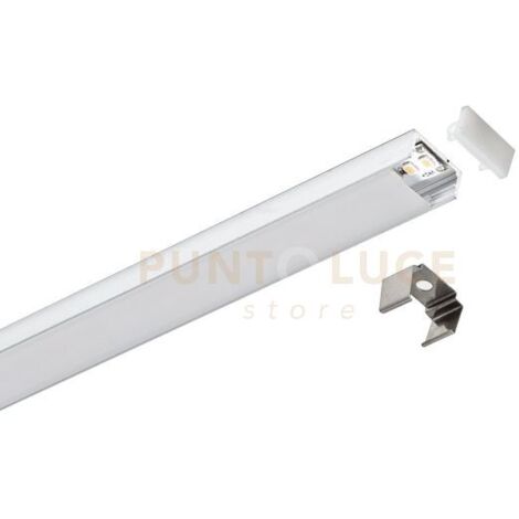 GSTP231- PROFILO IN ALLUMINIO SEZIONABILE PARETE/SOFFITTO/MOBILI CON DIFFUSORE AD INACSTRO COLORE COLORE MT2