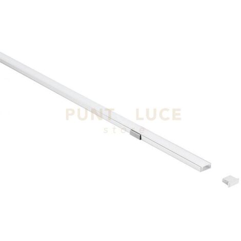 GSTP72- PROFILO IN ALLUMINIO INSTALLAZIONE A PLAFONE PER MOBILI/SOFFITTO/PARETE SEZIONABILE COLORE BIANCO DIFFUSORE INCASSO