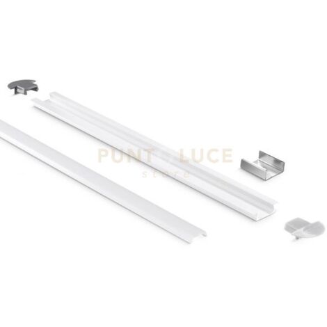 GSTP82- PROFILO IN ALLUMINIO AD INCASSO PER CARTONGESSOCOLORE BIANCO CON DIFFUSORE OPALE AD INCASTRO MT2