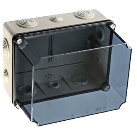 Gsvt171 Ide Boite De Dérivation Industrielle étanche Ip65 Avec Capot Transparent Réhaussé Et Entrées Souples - Dim.175x151x155