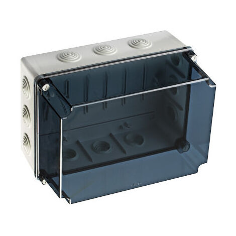 Gsvt322 Ide Boite De Dérivation Industrielle étanche Ip65 Avec Capot Transparent Réhaussé Et Entrées Souples - Dim.328x239x188