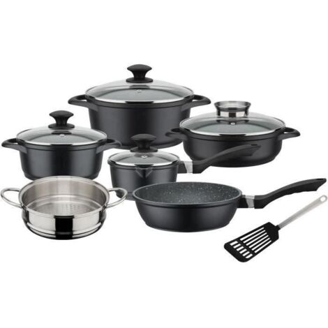 GSW Gourmet Granit batterie de cuisine noire 10 pièces