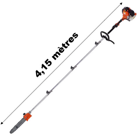 Gt Garden – Élagueuse thermique 52 cm3 3 CV – Longueur de perche 4.15 m – Démarrage facile – Coupe nette pour bois dur