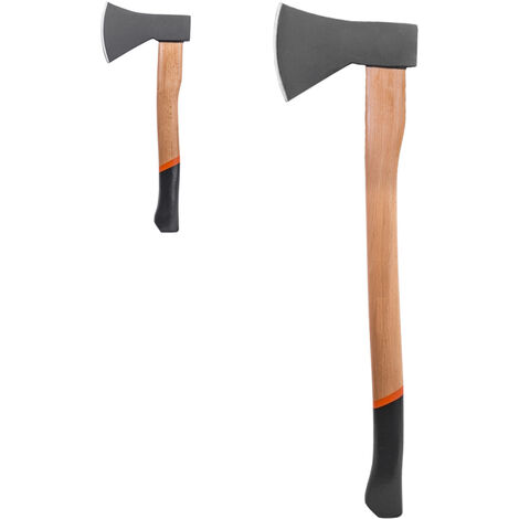 Gt Garden – Lot de 2 haches – Manche en bois dur léger – Tête en acier forgé poli – Hache 91,5 cm 2 kg, hachette 38,5 cm 1 kg