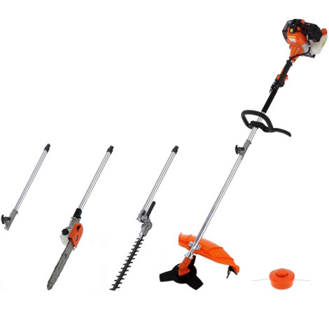 Gt Garden – Outil de jardin multifonction thermique 52 cm3 – 3 CV – Moteur 2 temps – Système d'emmanchement rapide – Rallonge 1 mètre