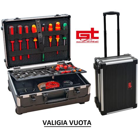 GT LINE VALIGIA TROLLEY PORTA UTENSILI ATTREZZI VUOTA FLASH WH 2 PEL CON CHIAVI