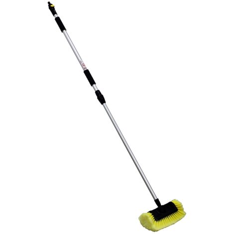 Gt Market – Brosse de nettoyage télescopique 1.70m – Manche en aluminium léger – Raccord rapide pour tuyau – Nettoyage doux pour surfaces sensibles