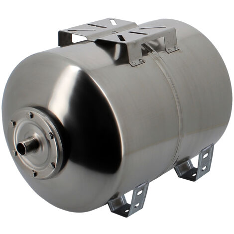 Gt Market – Réservoir à pression horizontal 100 litres – Acier inoxydable – Pression maximale 5.4 bars – Vessie interchangeable EPDM