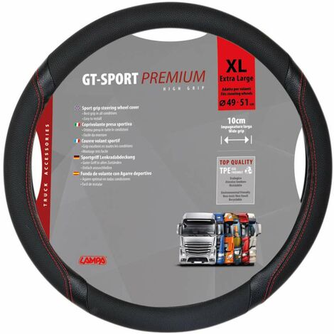 Gt-Sport, Coprivolante In Skeentex - Xl - D.49/51 Cm - Nero/Rosso