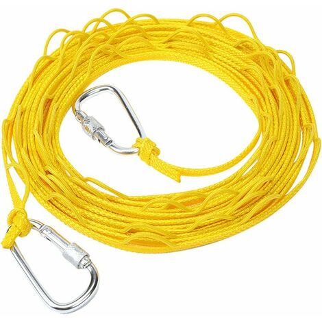 GTA Stendibiancheria Retrattile Portatile, Stendibiancheria Antiscivolo Regolabile Corda Solida Antiscivolo Stendibiancheria Domestico Antivento da Viaggio (10m+Giallo)
