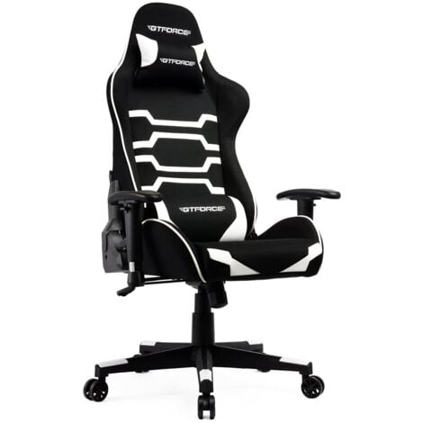 GTFORCE EVO CT FABRIC RACING SPORTS OFFICE CHAIR IN WHITE