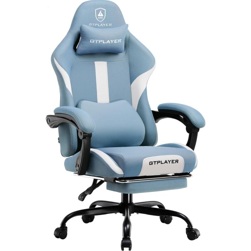 Gtplayer - Chaise Gaming, Chaise de Gamer, Chaise de Bureau Respirante en Tissu de Haute Qualité, Chaise pc Ergonomique, Chaise de Bureau Réglable et