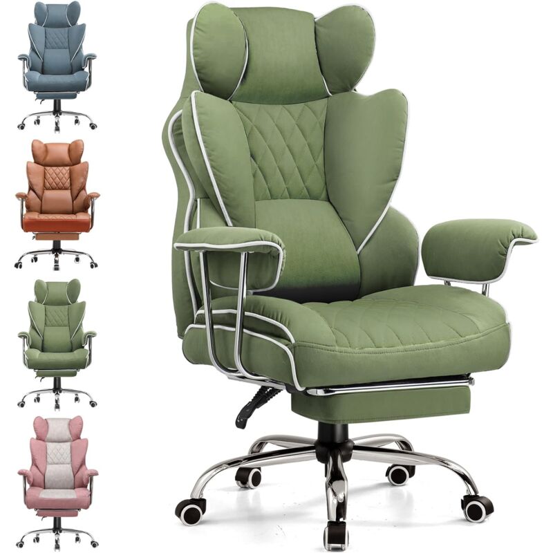 Gtplayer - Chaise Gaming, Ergonomique Fauteuil de Bureau avec Support Lombaire à Ressorts ensachés, Siège Large avec Accoudoirs Souple et