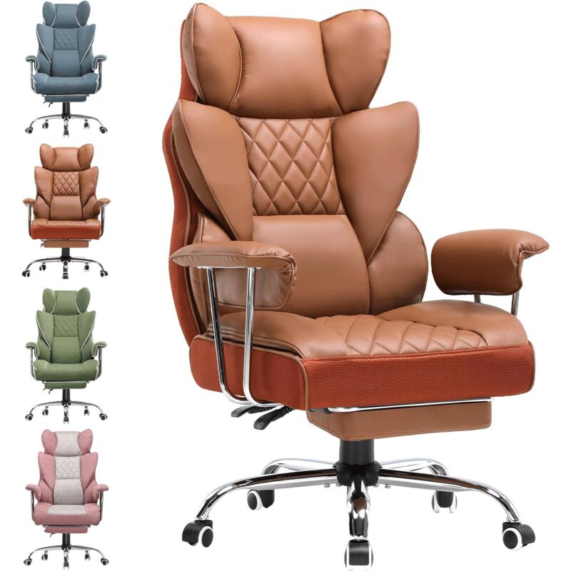 Gtplayer - Chaise Gaming, Ergonomique Fauteuil de Bureau avec Support Lombaire à Ressorts ensachés, Siège Large avec Accoudoirs Souple et