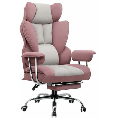 GTPLAYER Chaise Gaming, Fauteuil Gaming, Chaise de Bureau Ergonomique, Siège de Bureau Réglable, Hauteur d'assise réglable, avec Repose-Pieds Télescopique, Chaise pivotante, poudré