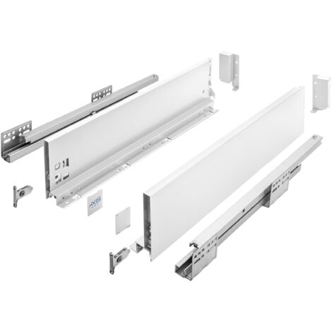 GTV Guide per cassetti AXIS Pro, estraibili per cassetti con estrazione, colore bianco, portata fino a 40 kg, sistema push to open, accesso libero, larghezza: 300 mm, altezza: 120 mm