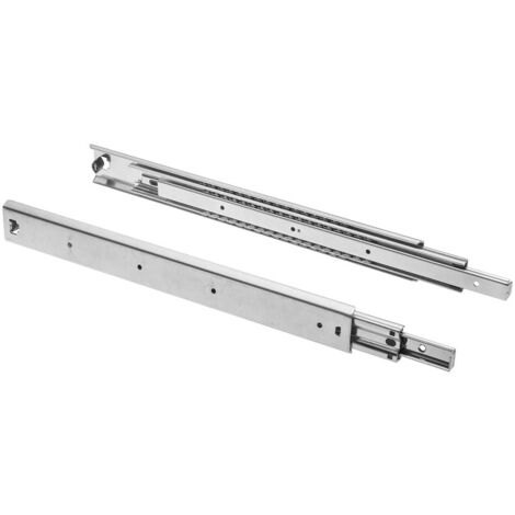 GTV - Set Guide Scorrevoli per Cassetti di Estrazione Totale 53.9 x 650 mm, Guide Cassetti, Acciaio Zincato 2 mm, Guide Telescopiche, Binari per Cassetti Fino a 100 kg, Guide per Cassetti - 2 Pezzi