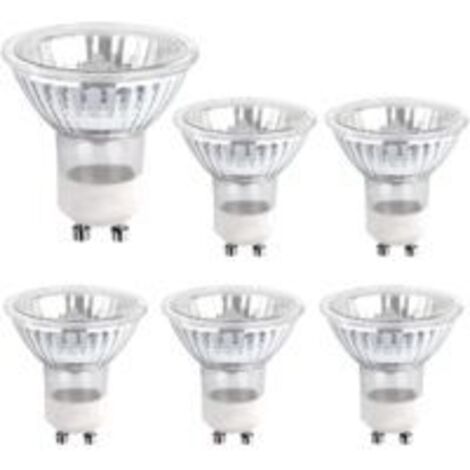 GU10 50W 220V Halogenlampe, dimmbare MR16 Halogen-Spotlampe, für Schrank- und Vitrinenbeleuchtung, 6er-Pack, OUYLAF