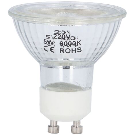GU10 5W COB dimmbare LED-Lampe, reinweißes Licht 6000K, Spotbeleuchtung für Büro und Schlafzimmer, 220V