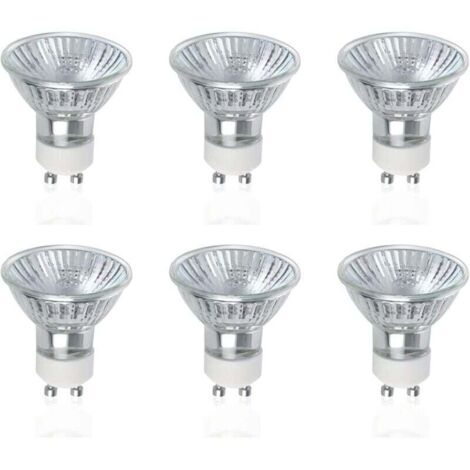 GU10 Ampoules Halogènes, Lot de 6 50W GU10 Spots Halogènes, AC 220V-240V, 700 Lumens, Angle de Faisceau 40°, 2800K Blanc Chaud, Dimmable