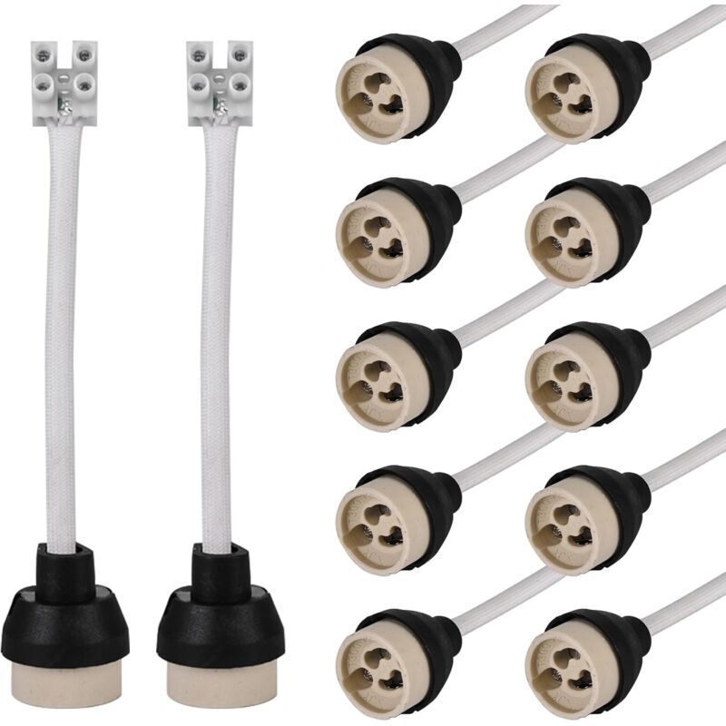 Image of GU10 Ceramic Sockets: High-quality silicone cable&hellip;