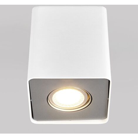 GU10 downlight LED Giliano, 1 luz, angular, blanco