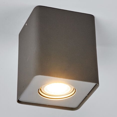 GU10 downlight LED Giliano, 1 luz angular, grafito