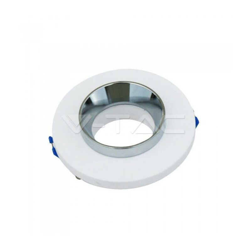 Image of Esolution - GU10 fitting gesso metal recessed light with chrome bottom rotondo