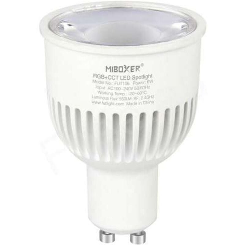 Gu10 Lampadina LED 6w Rgb+cct Rf 2,4ghz Fut106