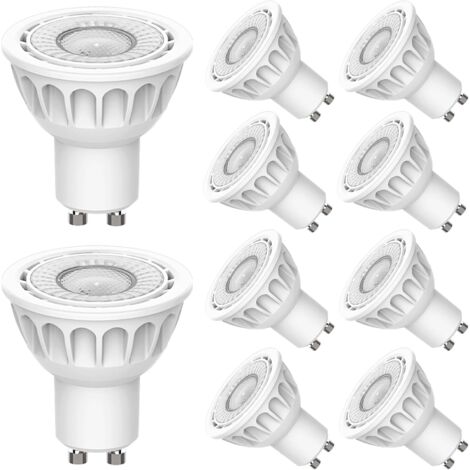 GU10 LED-Lampen, dimmbar, Warmweiß 3000 K, 6 W (entspricht 60 W Halogen-LED-Lampe), kein Flimmern, energiesparender LED-Strahler für die Deckenbeleuchtung zu Hause, 10er-Packung [Energieklasse F]