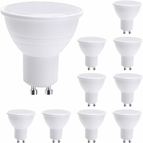 GU10 LED-Spotlampen, 7 W warmweiß (entspricht 50 W Halogen), Energiesparlampe, 600 lm, 120° Abstrahlwinkel, nicht dimmbar, 10er-Packung