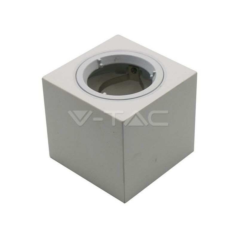 Image of GU10 portafaretto in gesso quadrato con alluminio anello bianco