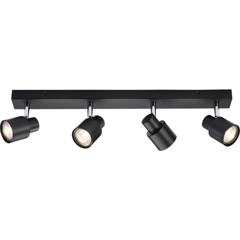 GU10 Quad Bar Spotlight - Matt Black 230V IP20 50W