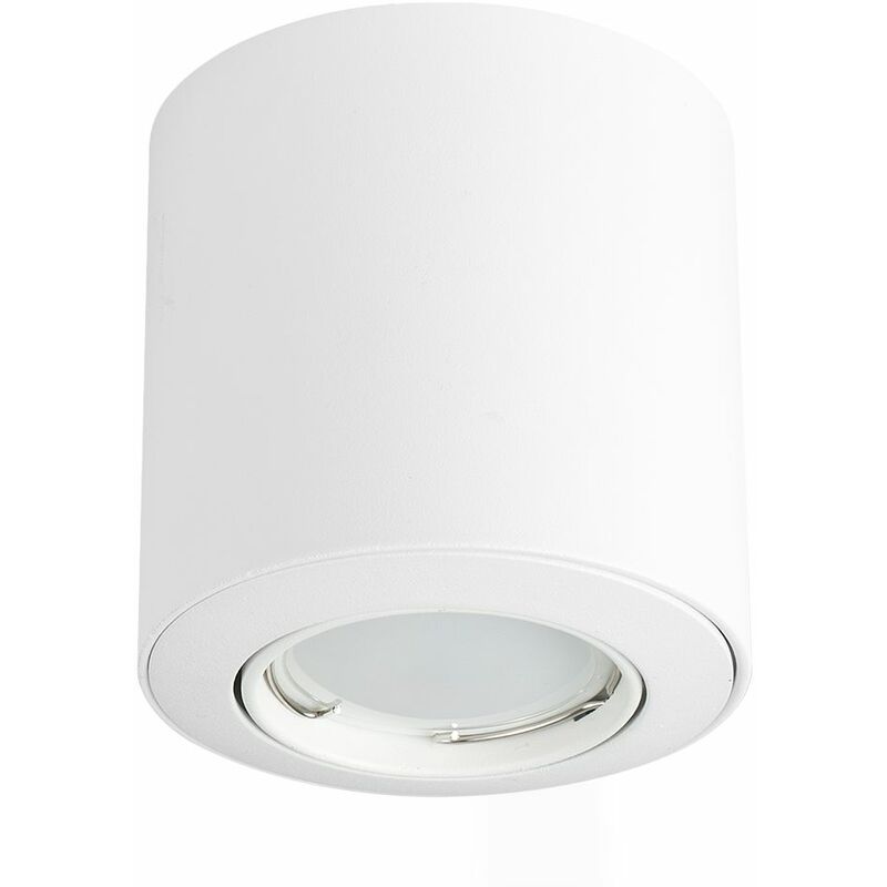 GU10 Tiltable Surface Mounted Ceiling Spotlight Downlight - Gloss White