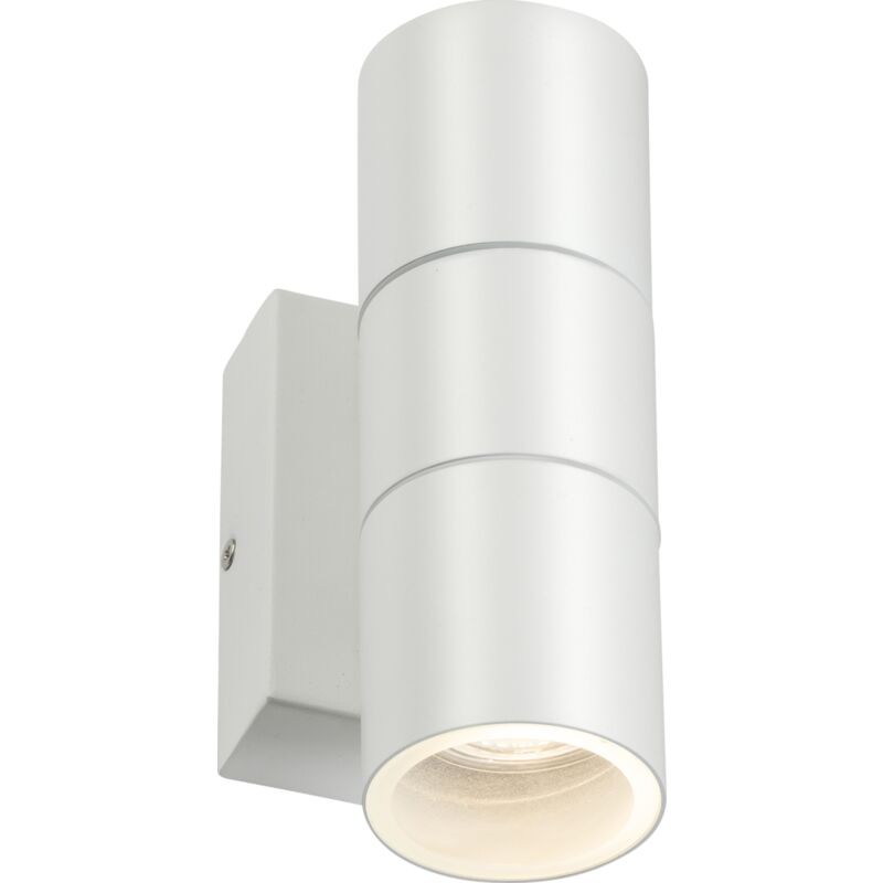 Knightsbridge - GU10 Up and Down Wall Light with Photocell Sensor - White 230V IP54 2x20W