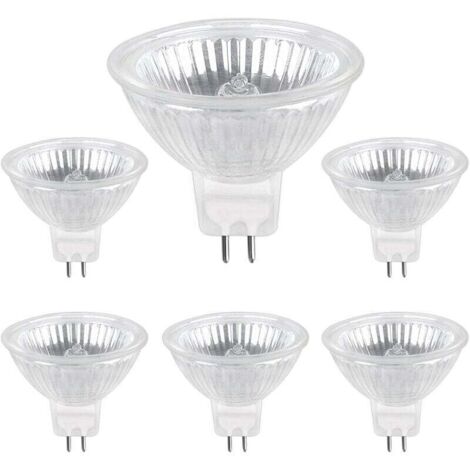 GU5.3 50W 12V Halogenlampe, 800lm Warmweiß 2700K, dimmbar, MR16 Halogen-Spotlampe, 6er-Pack