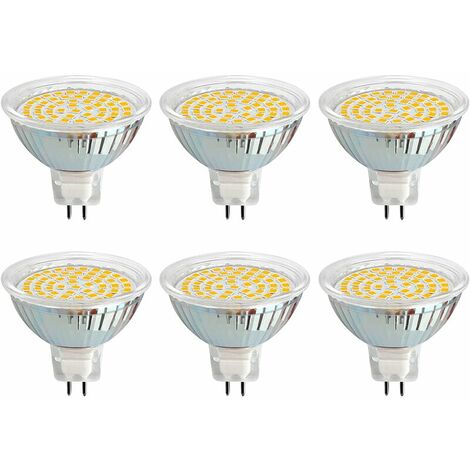 GU5.3 LED Bulb 12V 3W Cool White 6000K, Ø50mm, 120 Degrees, GU5.3 Equivalent 30W, 500LM, AC/DC 12V, MR16 GU5.3 LED Spotlight for Kitchen/Bathroom/Cabinet, Non-dimmable, Pack of 2 6