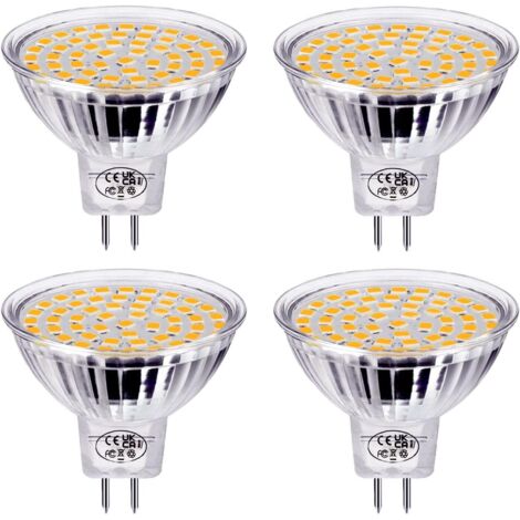 GU5.3 LED Bulb, 5W Equivalent to 40W Halogen Lamp, Warm White MR16 Spotlight AC/DC 12V, 120° Beam Angle Non-Dimmable, Pack of 4 [Energy Class E]