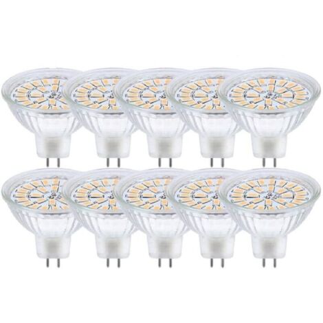 GU5.3 LED Bulb, MR16 LED 12V 3W Equivalent to 30W Halogen Lamp Warm White 3000K, Non-Dimmable LED Spot Bulbs, Pack of 10 [Energy Class F]