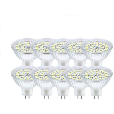 GU5.3 LED-Lampe, Kaltweiß 6000K, MR16 LED 12V, 3W, Entspricht 30W Halogen, Nicht dimmbare LED-Spotlampen, 10 Stück [Energieklasse F]