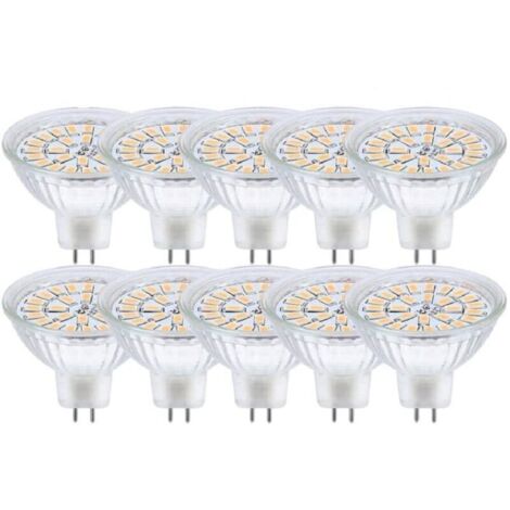 GU5.3 LED-Leuchtmittel, MR16 LED 12 V, 3 W, entspricht 30 W Halogenlampe, Warmweiß 3000 K, nicht dimmbare LED-Spot-Leuchtmittel, 10 Stück [Energieklasse F]