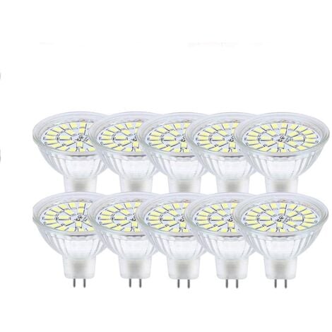 Lot de 10 ampoules LED GU5.3 (MR16) 5W (equiv. 50W) 400Lm 3000K